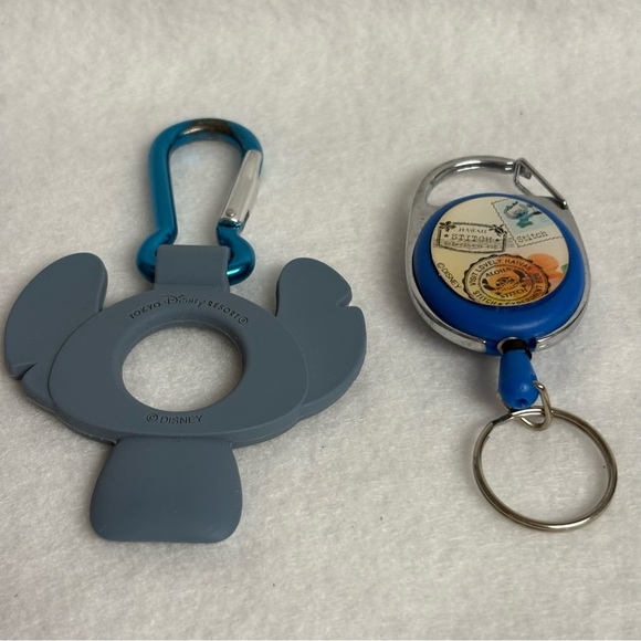 Set of 2 STITCH Water Bottle Holder Keychain Carabiner Blue TDR Japan Disney - Picture 5 of 14